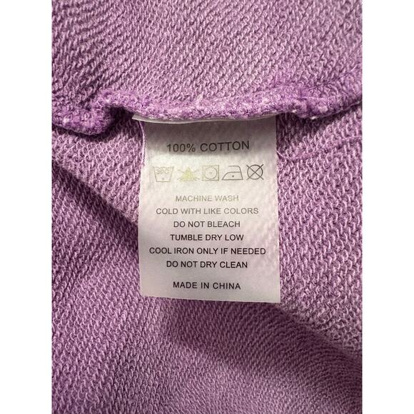 Custom Painted Hoodie Sweatshirt Boxy Oversized Women's XS Purple Religious - Picture 11 of 11
